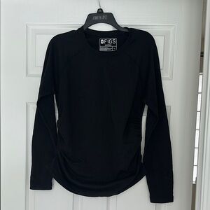 FIGS Maternity Women's Black Long Sleeve Top